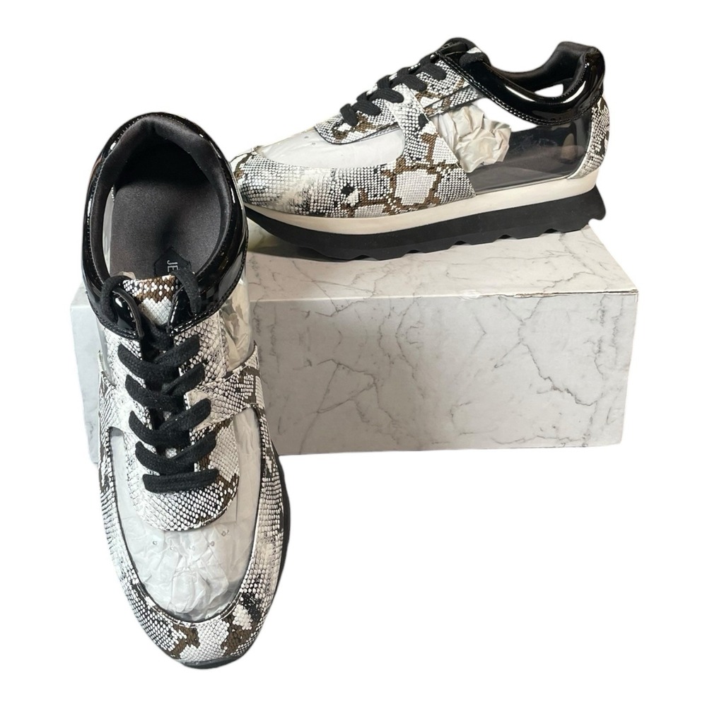 Women's Jessica Rich Transparent Sneaker With Snakeskin Print Size 38 US 7